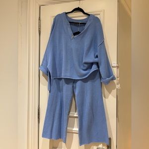 Free People Hailee Sweater Set in Light Blue